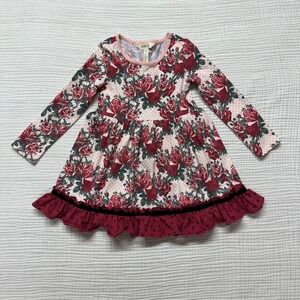 Matilda Jane Just imagine girls 4 Kensley Red Velvet Floral Shift Dress